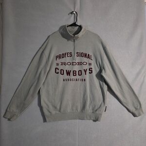 Prorodeo Gear Mens NFR 1936 Rodeo Cowboys 1/4 Zip Pullover Sweater Size Large